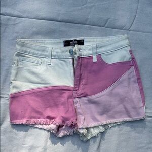 Hollister Women's Pink and Cream Jean Shorts